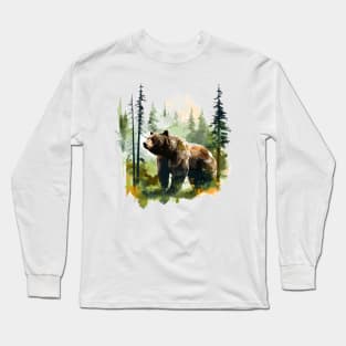 Brown Bear Forest Long Sleeve T-Shirt